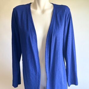 new Chico’s Blue 60% Cotton 40% Modal Ling Sleeve Cardigan size M